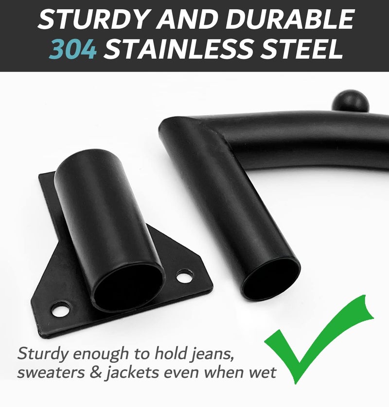 Conwithna Folding Clothes Hanger Rack Swing Arm Hook Holder Clothing Hanging Garment Drying Closet Rod Storage Organizer Wall Mount Space Saving for Closet Organizer  Bathroom  Bedroom  Laundry Room Black - Image 4